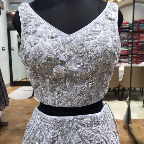 Embellished evening gown reception outfit prom